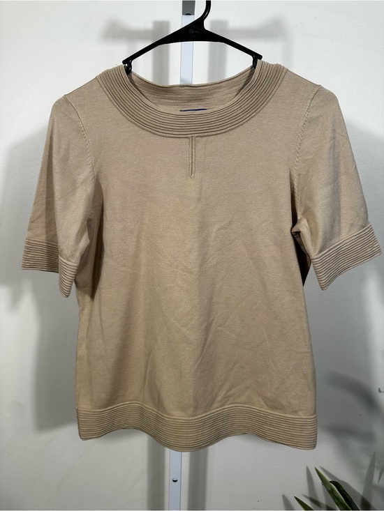Pendleton Tops - N7. Pendleton Short Sleeve silk Knit Top in Beige